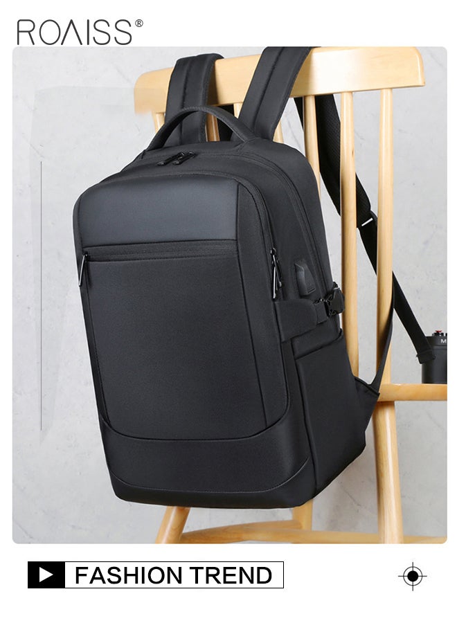 Multifunctional Travel Backpack for Men Double Layer Simple Business Commuter Computer Bag with Multi Compartment Design External USB Charging Interface Weight Saving and Wear Resistant