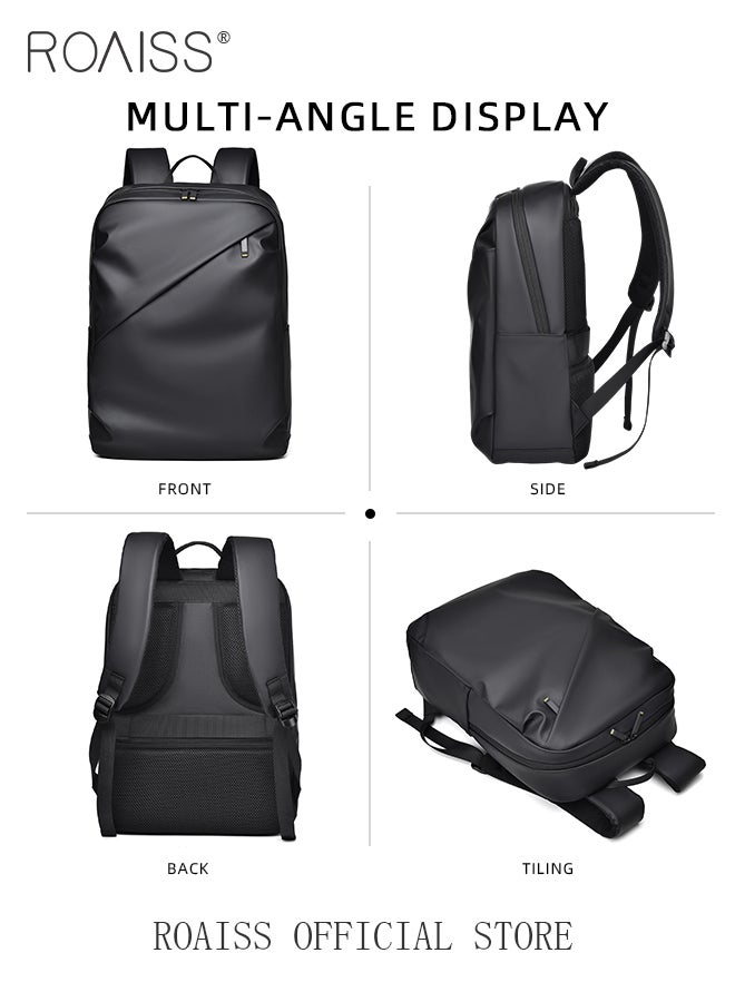 Versatile Travel Large Capacity Backpack for Men Lightweight Simple Commuter Student Bag with Air Cushion Strap Smooth Double Zipper Waterproof Scratch Resistant Hiking Weekend Bag