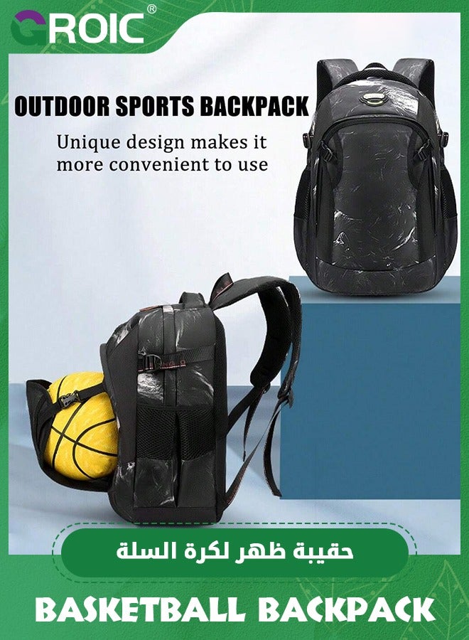 Large Basketball Backpack Bag with Ball Compartment and Shoe Pocket Outdoor Sports Equipment Bag, Large ‎Basketball backpack bag for Basketball, Soccer, Volleyball Sports Large Sports Bag