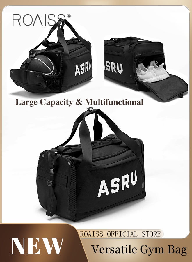 Unisex Multifunctional Large Capacity Sports Bag Independent Shoe Position Dry and Wet Separation Fitness Shoulder Bag Oxford Cloth Fabric Wearresistant Training Travel Outdoor Luggage Bag