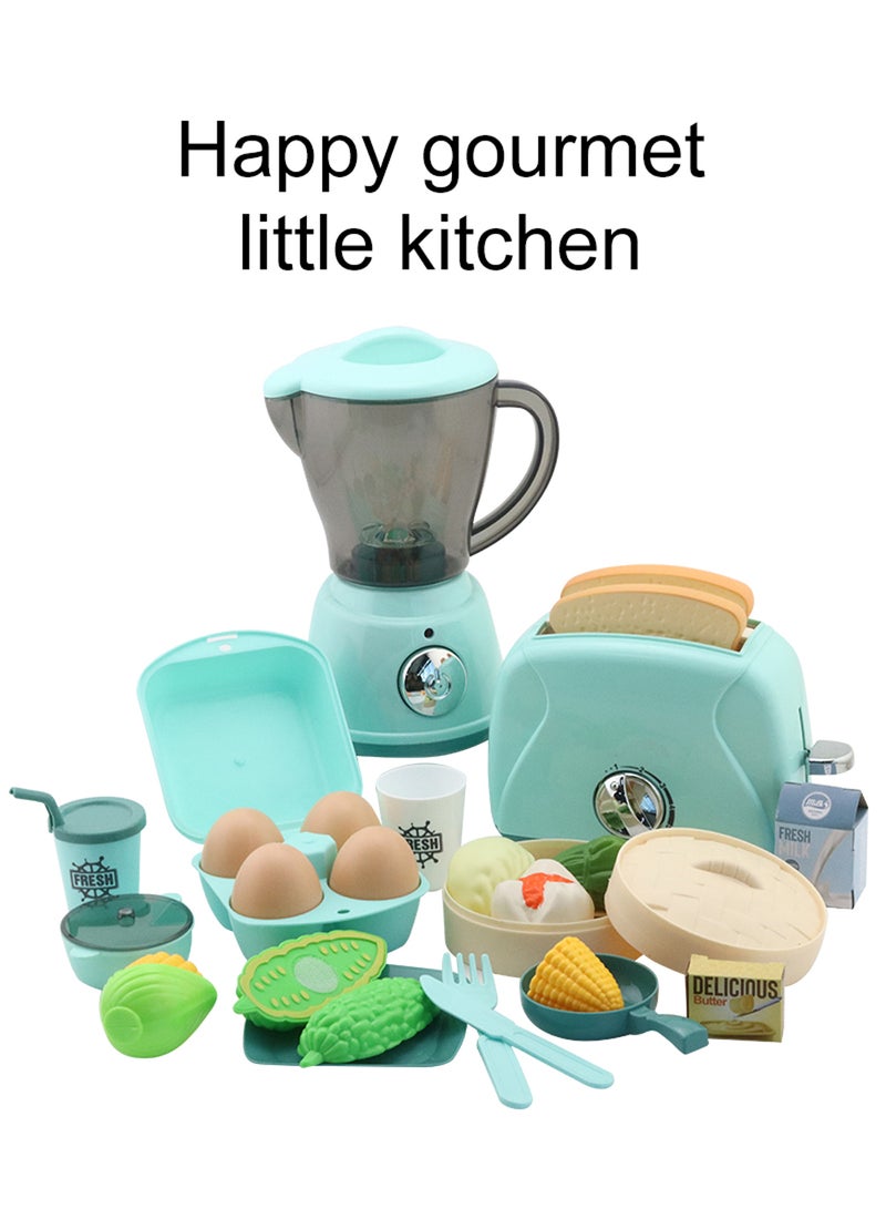 Kitchen Appliances Toy for Kids,Pretend Play Kitchen Toys Set with Juicer Maker,Toaster,Blender with Realistic Light and Sounds, Play Kitchen Set for Kids