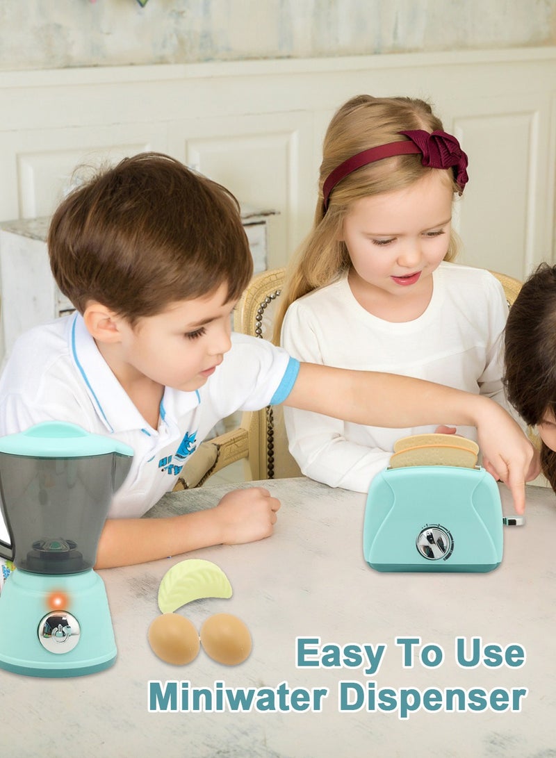 Kitchen Appliances Toy for Kids,Pretend Play Kitchen Toys Set with Juicer Maker,Toaster,Blender with Realistic Light and Sounds, Play Kitchen Set for Kids