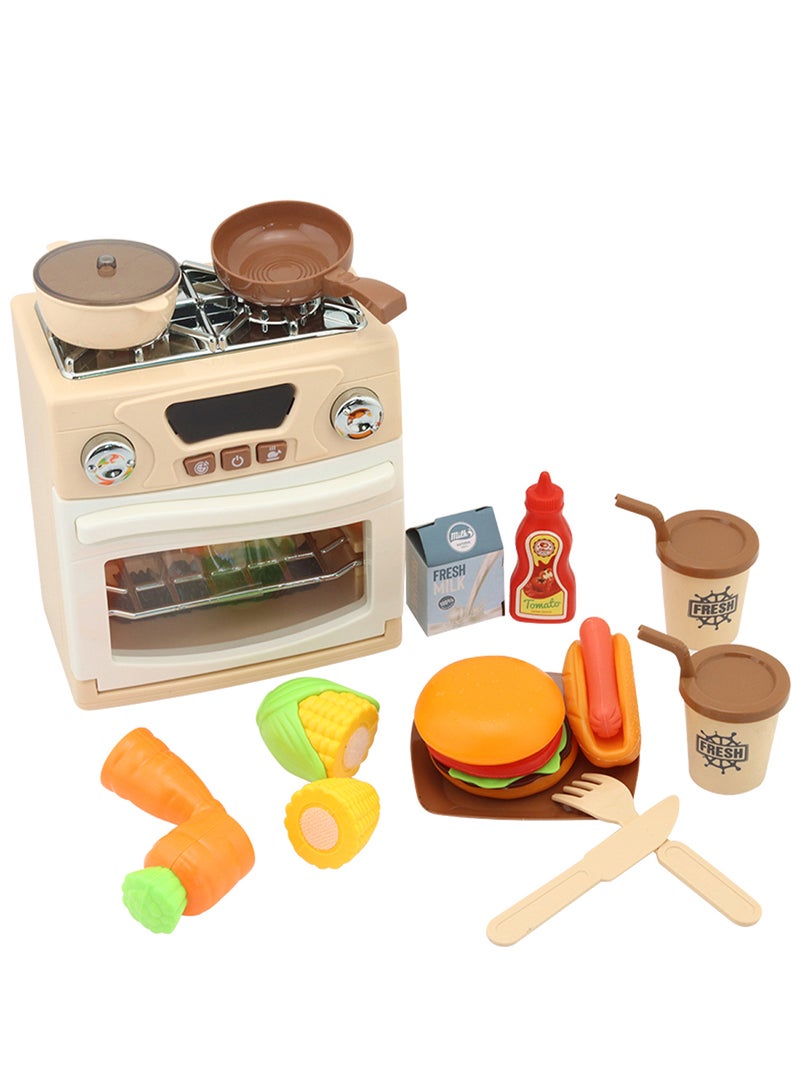 Play Kitchen Mini Toy Oven Kids Easy Bake Oven,Kids Oven Kitchen Playset ,Pretend Play Toy Kitchen Set for Children