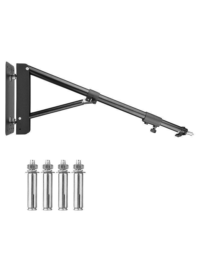 Wall Mounting Triangle Boom Arm Light Stand for Photography Strobe Light Monolight Softbox Reflector Ring Light Aluminum Alloy 5kg Load Capacity 180° Rotatable,  Max. Length 130cm/ 51.2in