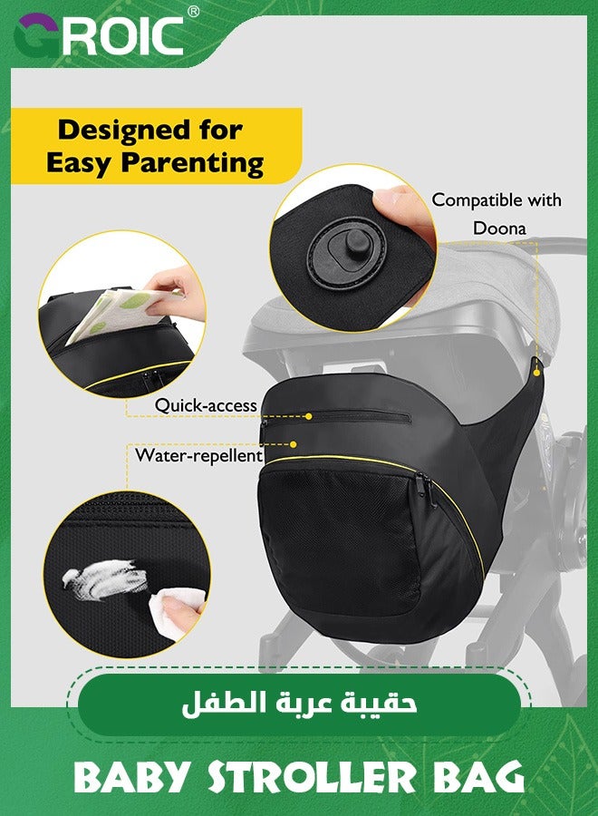 4 In 1 Storage Bag Compatible with Doona Infant Car Seat Stroller, Stroller Accessories, Large Capacity Diaper Bag, Stroller Organizer Bag,Handle Backpack,Parent Organizer