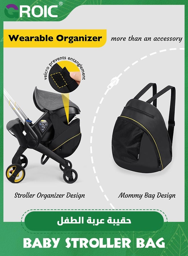 4 In 1 Storage Bag Compatible with Doona Infant Car Seat Stroller, Stroller Accessories, Large Capacity Diaper Bag, Stroller Organizer Bag,Handle Backpack,Parent Organizer