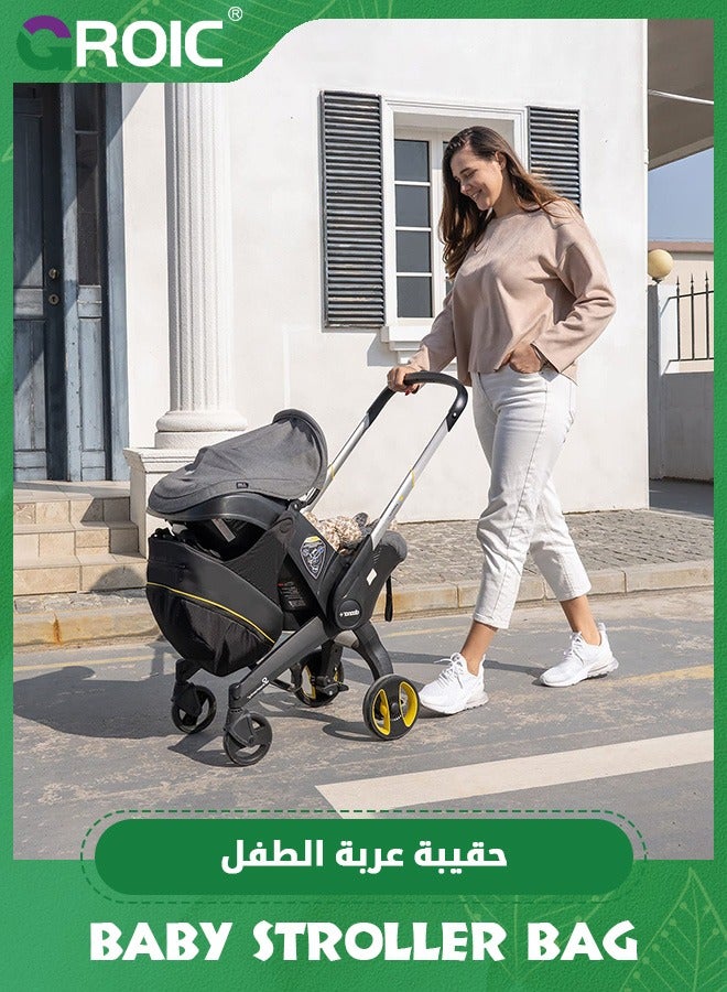 4 In 1 Storage Bag Compatible with Doona Infant Car Seat Stroller, Stroller Accessories, Large Capacity Diaper Bag, Stroller Organizer Bag,Handle Backpack,Parent Organizer