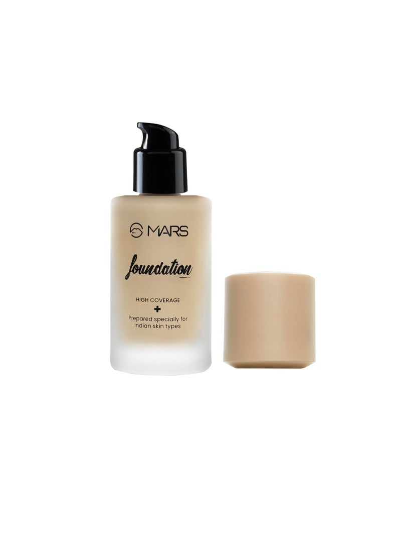 MARS High Coverage Liquid Matte Foundation Blemish Free and Blendable Foundation for Makeup  40ml  SHADE 03