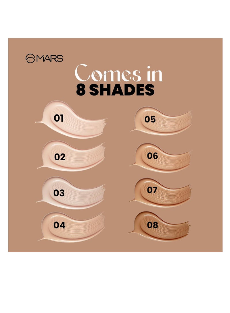 MARS High Coverage Liquid Matte Foundation Blemish Free and Blendable Foundation for Makeup  40ml  SHADE 03