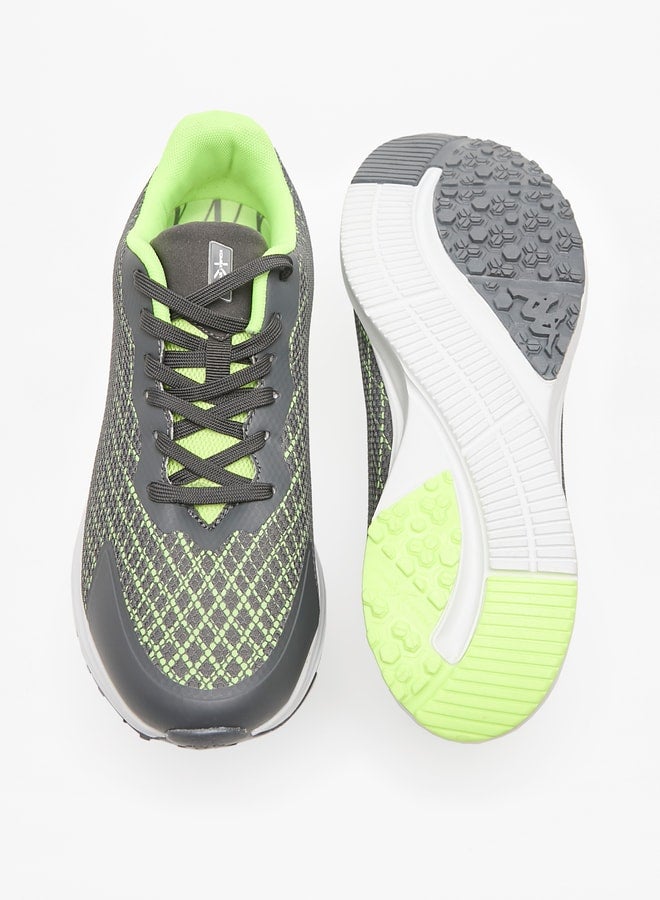 Men's Textured Sports Shoes with Lace-Up Closure