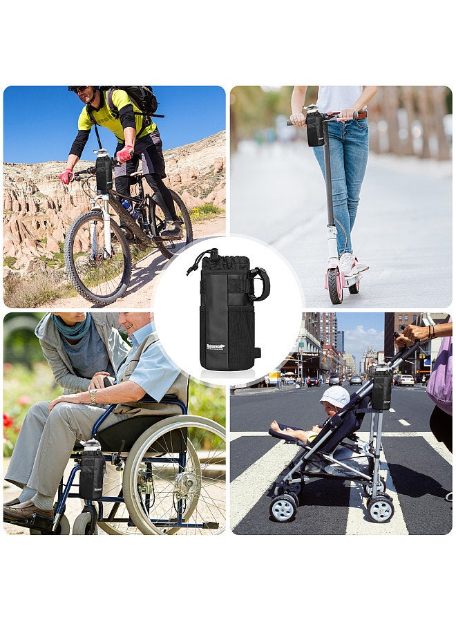 Insulated Bicycle Bag Bike Bottle Holder Cycling Water Bottle Cover Heavy Duty Drink Bottle Storage Bag Carrier Pouch MTB Bike Kettle Handlebar Bag Protective Case