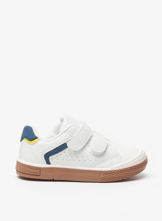 Boys Textured Sneakers with Hook and Loop Closure