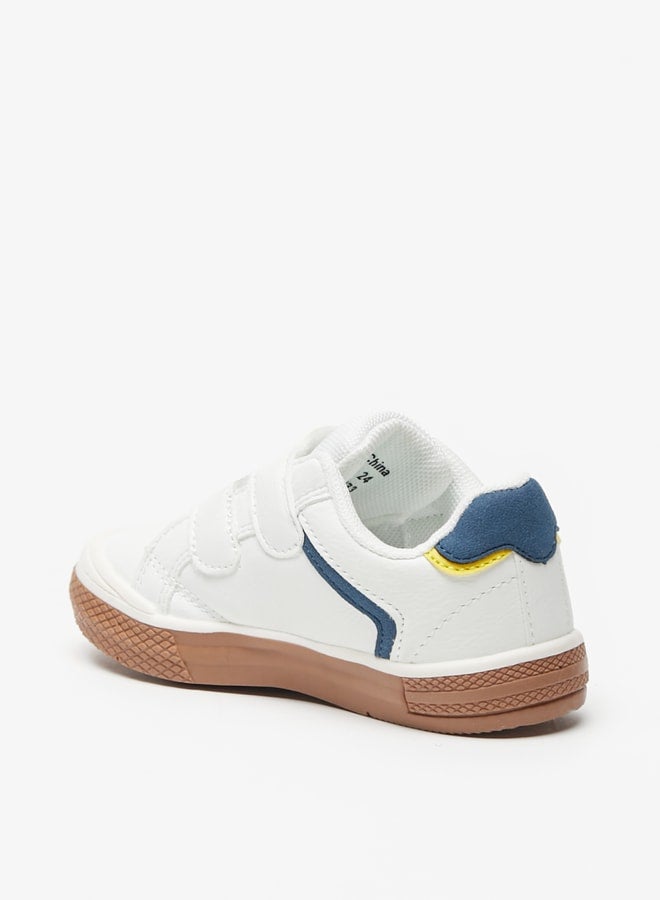 Boys Textured Sneakers with Hook and Loop Closure