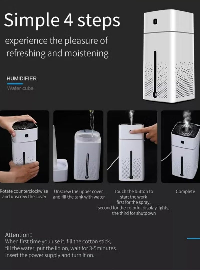 Essential Oil Diffuser, Intelligent Large Capacity Mute Spray Aroma Diffuser, Durable And Reliable Fragrance Diffuser Machine, Portable Cool Mist Humidifier For Home Office, (White)