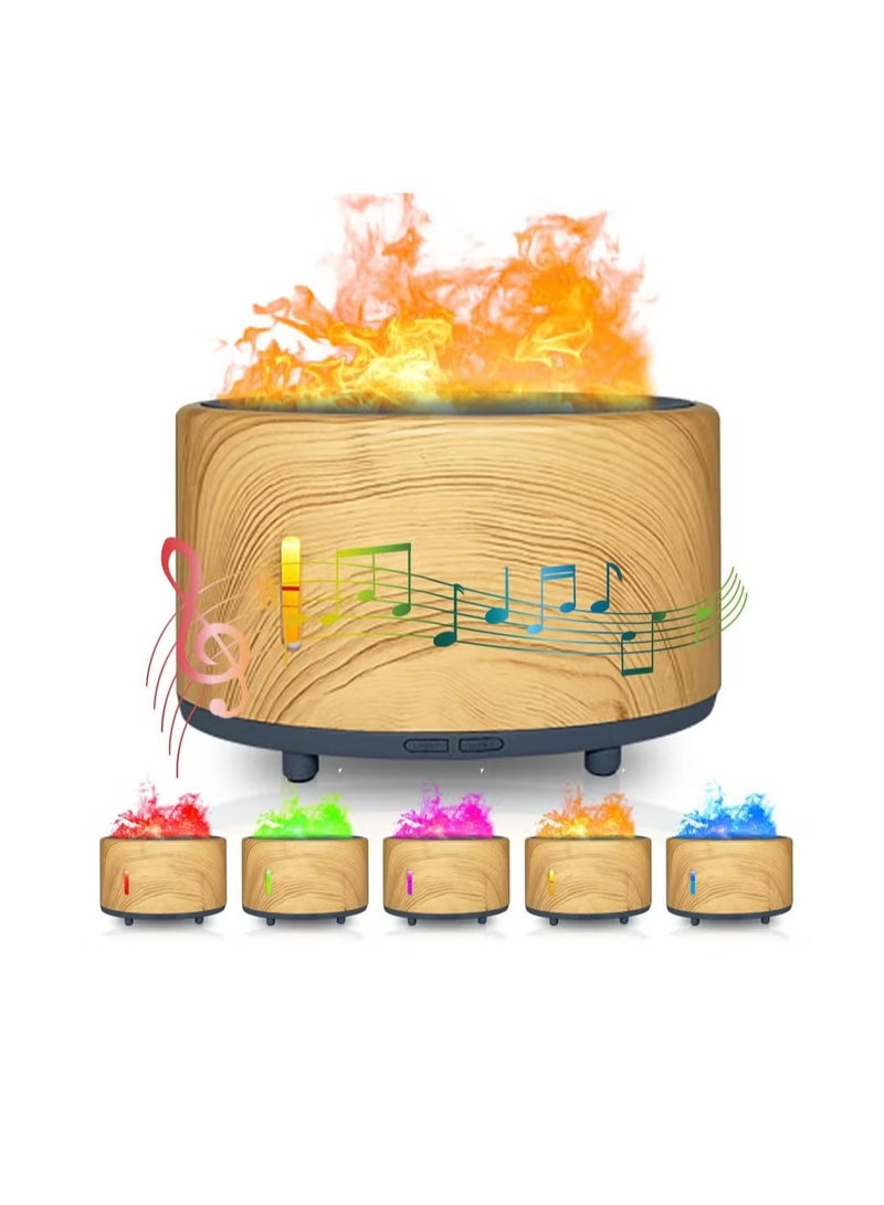 Essential Oil diffuser, Bluetooth Music Flame Aromatherapy Humidifier Diffuser, Durable Long Lasting Fragrance Diffuser, Portable Color Changing Room Diffusers For Home Office, (Brown)