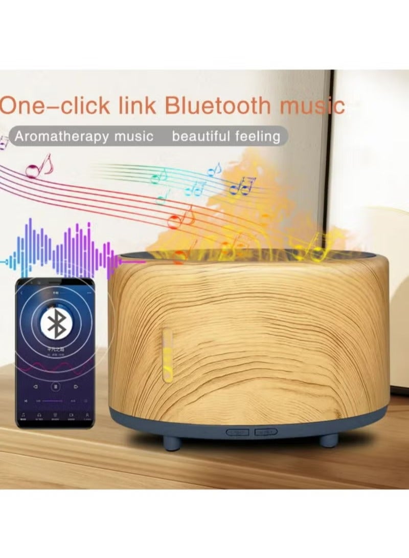 Essential Oil diffuser, Bluetooth Music Flame Aromatherapy Humidifier Diffuser, Durable Long Lasting Fragrance Diffuser, Portable Color Changing Room Diffusers For Home Office, (Brown)