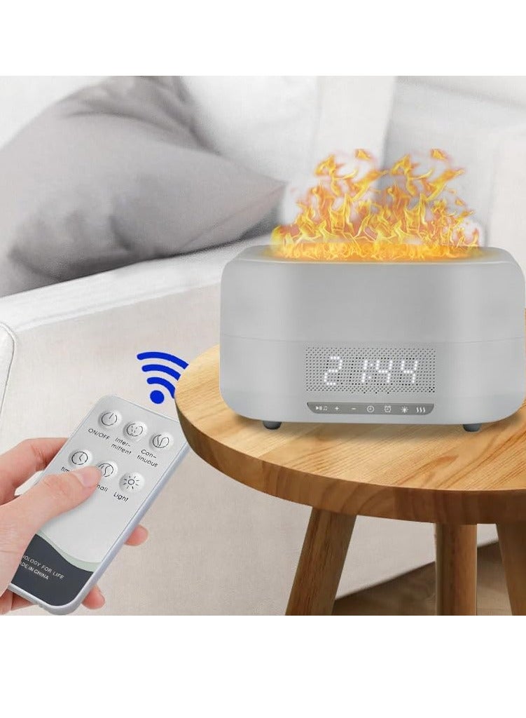 Essential Oil Diffuser, Flame Aroma Diffuser With Bluetooth Speaker And Clock, Durable Long Lasting Aromatherapy Diffuser, Portable Silent Room Diffusers For Home Office, (Black 2)