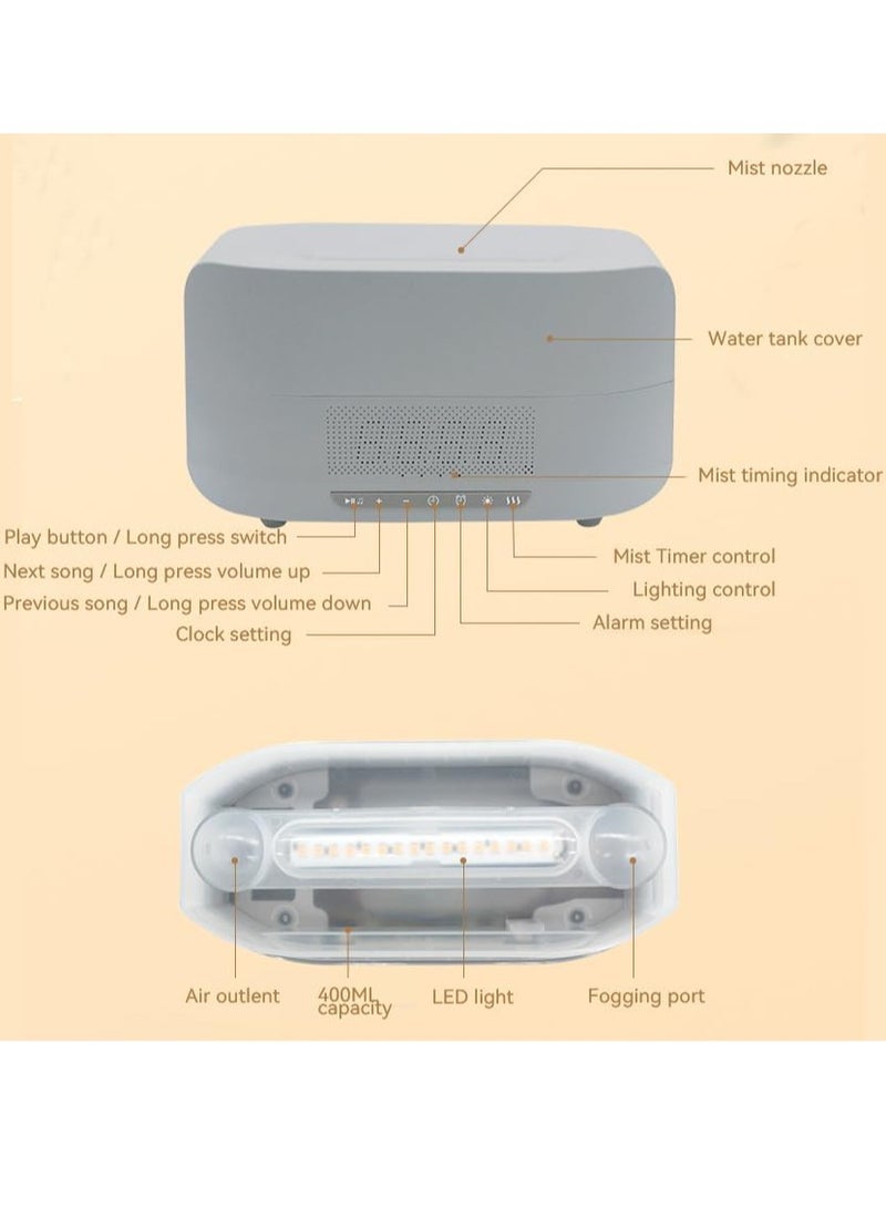 Essential Oil Diffuser, Flame Aroma Diffuser With Bluetooth Speaker And Clock, Durable Long Lasting Aromatherapy Diffuser, Portable Silent Room Diffusers For Home Office, (Black 2)