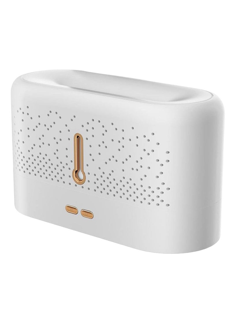 Essential Oil Diffuser, Convenient Flame Effect USB Mist Air Humidifier, Durable Long Lasting Aromatherapy Diffuser, Portable Color Changing Room Diffusers For Home Office, (White 3)