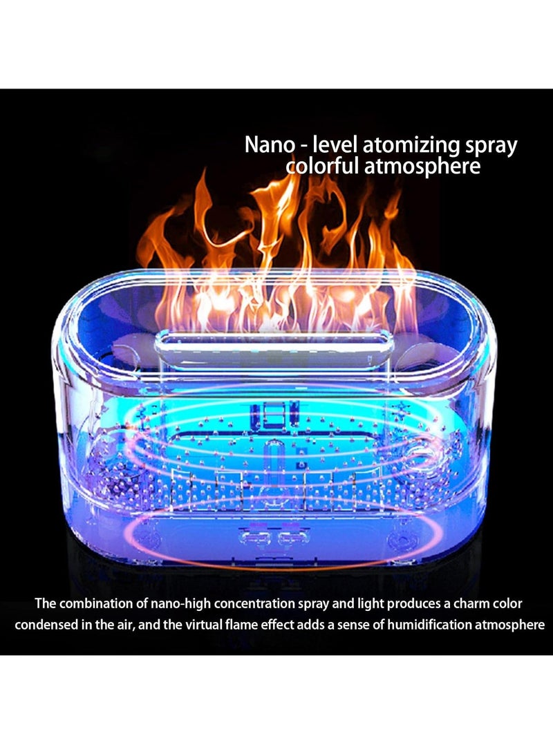 Essential Oil Diffuser, Convenient Flame Effect USB Mist Air Humidifier, Durable Long Lasting Aromatherapy Diffuser, Portable Color Changing Room Diffusers For Home Office, (White 3)