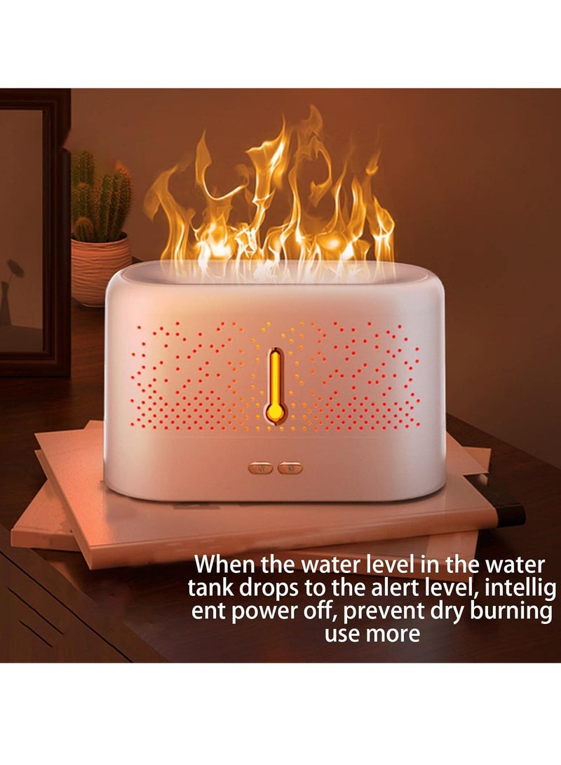 Essential Oil Diffuser, Convenient Flame Effect USB Mist Air Humidifier, Durable Long Lasting Aromatherapy Diffuser, Portable Color Changing Room Diffusers For Home Office, (White 3)