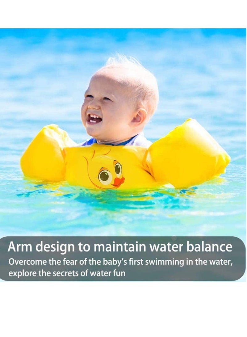 Swimming Arm Bands Float Vest, Swimming Float Vest, Swim Training Jacket, Arm Bands Kids For Girls and Boys 2-6 Year 0ld to Swim-Yellow