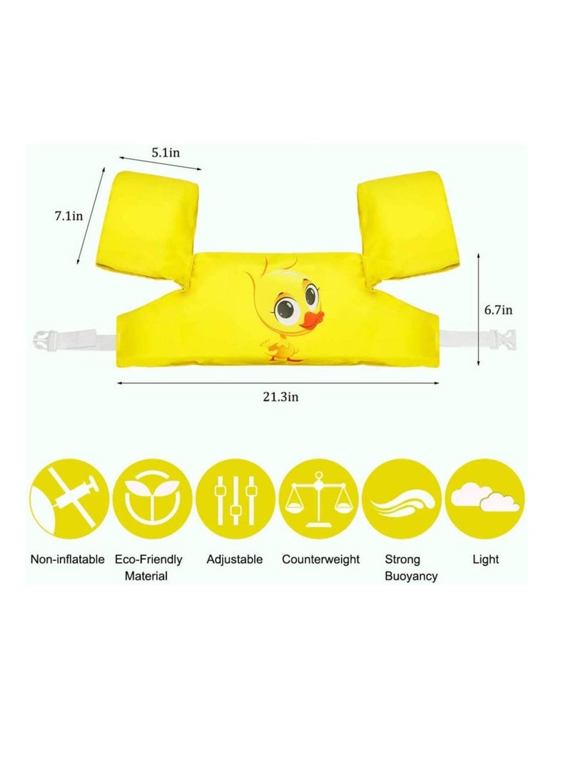 Swimming Arm Bands Float Vest, Swimming Float Vest, Swim Training Jacket, Arm Bands Kids For Girls and Boys 2-6 Year 0ld to Swim-Yellow