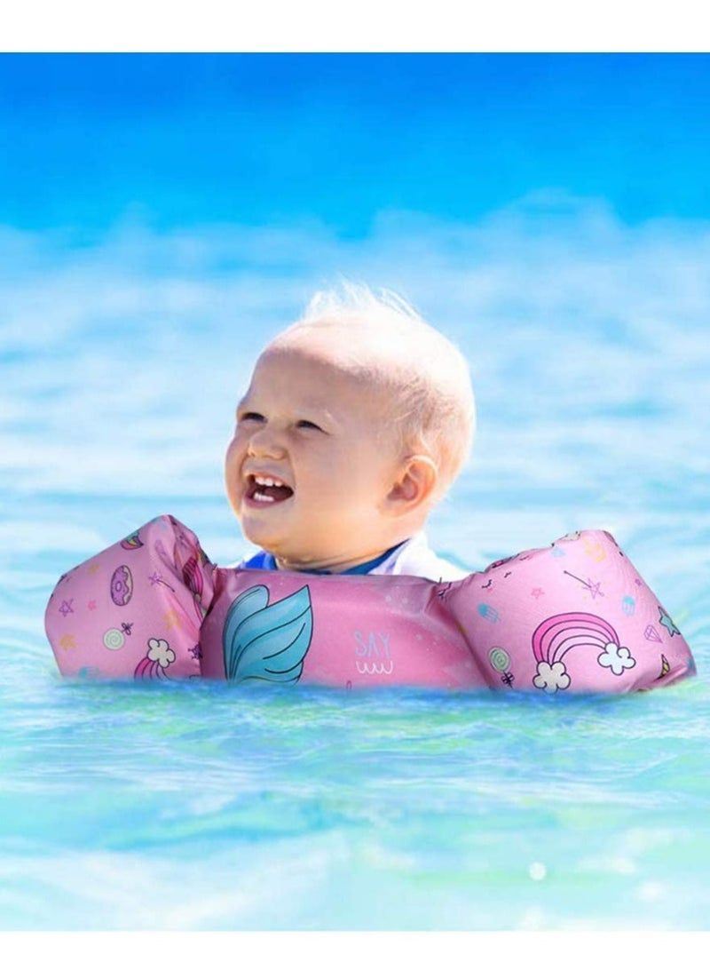 Toddler Swimming Float Vest, Arm Bands Kids Swim Vest with Shoulder Harness. Swim Training Jacket for 2-6 Years Old Boys Girls