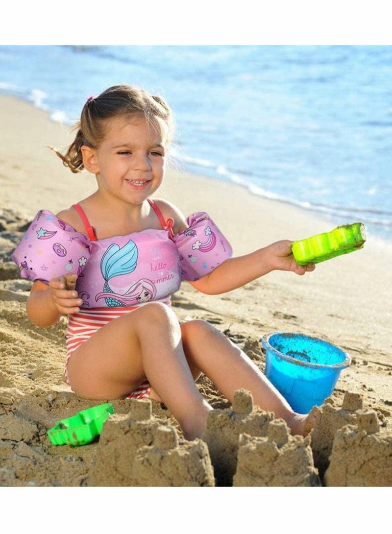 Toddler Swimming Float Vest, Arm Bands Kids Swim Vest with Shoulder Harness. Swim Training Jacket for 2-6 Years Old Boys Girls