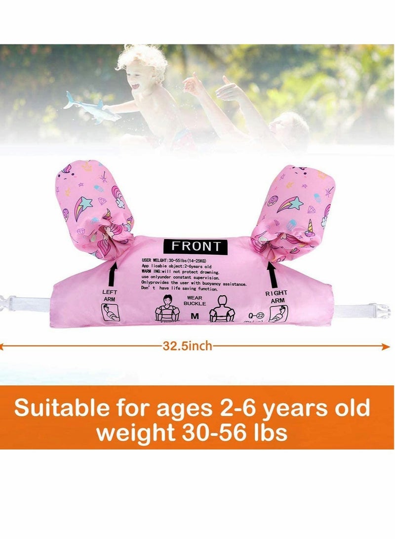 Toddler Swimming Float Vest, Arm Bands Kids Swim Vest with Shoulder Harness. Swim Training Jacket for 2-6 Years Old Boys Girls