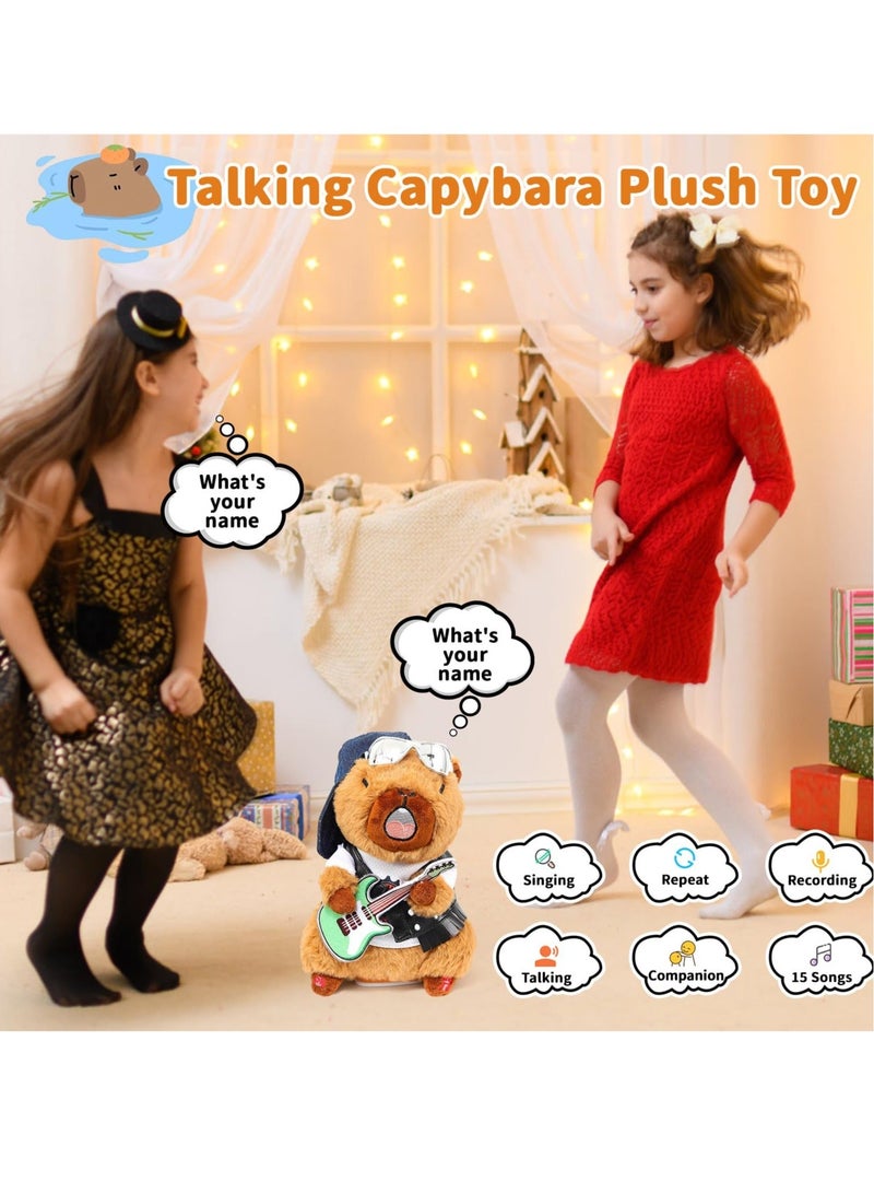 Capybara Plush Musical Dancing Baby Toy, Stuffed Animals Singing Plushie Funny Electric Toy Boys Girls