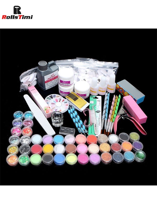 Acrylic Powder Shiny Glitter Nail Art Decoration, Professional DIY Nail Kit Nail Art Tools Combo Set Gel Nail Art Kit Nail Tools Supplies