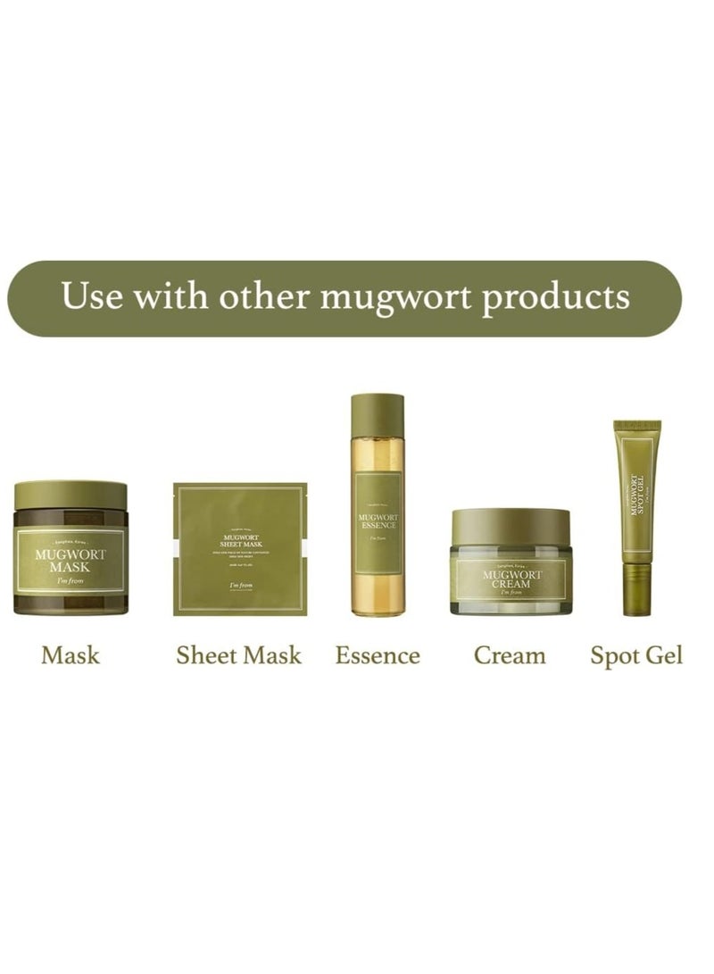 Mugwort Essence 5.4 Fl Oz  100% Vegan Mugwort Extract Soothe Sensitive and Irritated Skin Redness Relief Refreshing Korean Hydrating toner