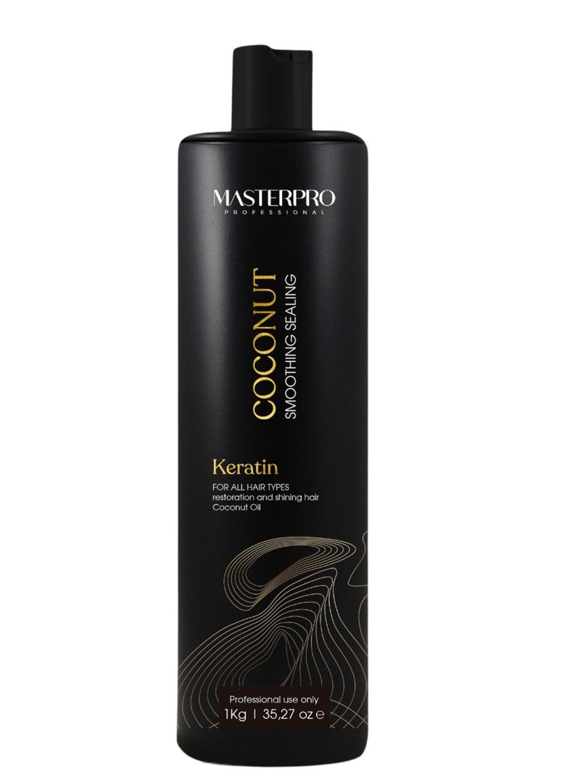 Coconut Smoothing Sealing-Brazilian Keratin Treatment-for All  Hair Types-  Soft & Shiny Hair - Shielding & Restoring the Hair Health-Frizz Free-1L