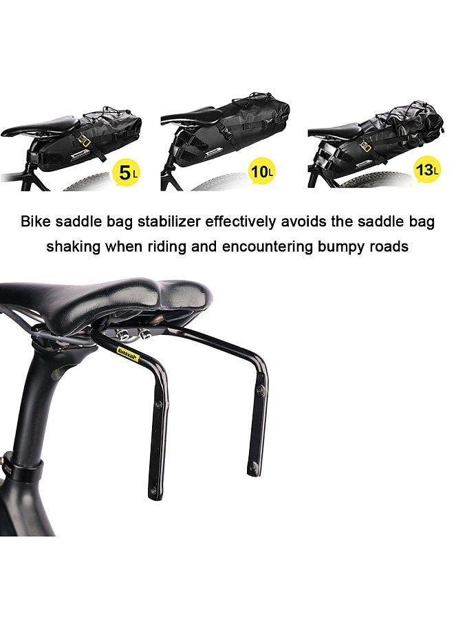 Rhinowalk Bike Saddle Bag Stabilizer Bracket Bicycle Tail Bag Mount Rear Rack AntiSway with Bottle Cage Mounting Holes for Mountain Road Bike