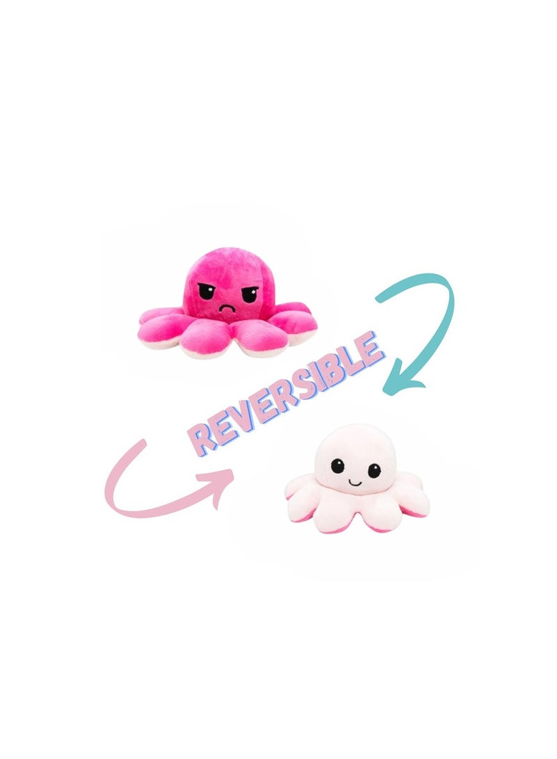 Cute And Adorable Reversible Both Side Different Expression Octopus Plush Toy 20 cm