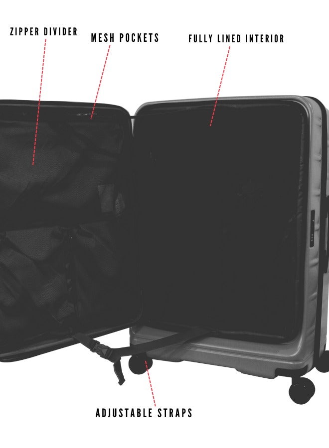 Pierre Cardin Front Zipper Luggage Lightweight Hardside Suitcase for Travel, TSA Approved, ANTI Theft Double Zipper