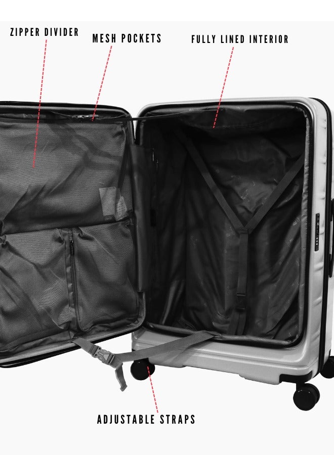 Pierre Cardin Front Zipper Luggage Lightweight Hardside Suitcase for Travel, TSA Approved, ANTI Theft Double Zipper