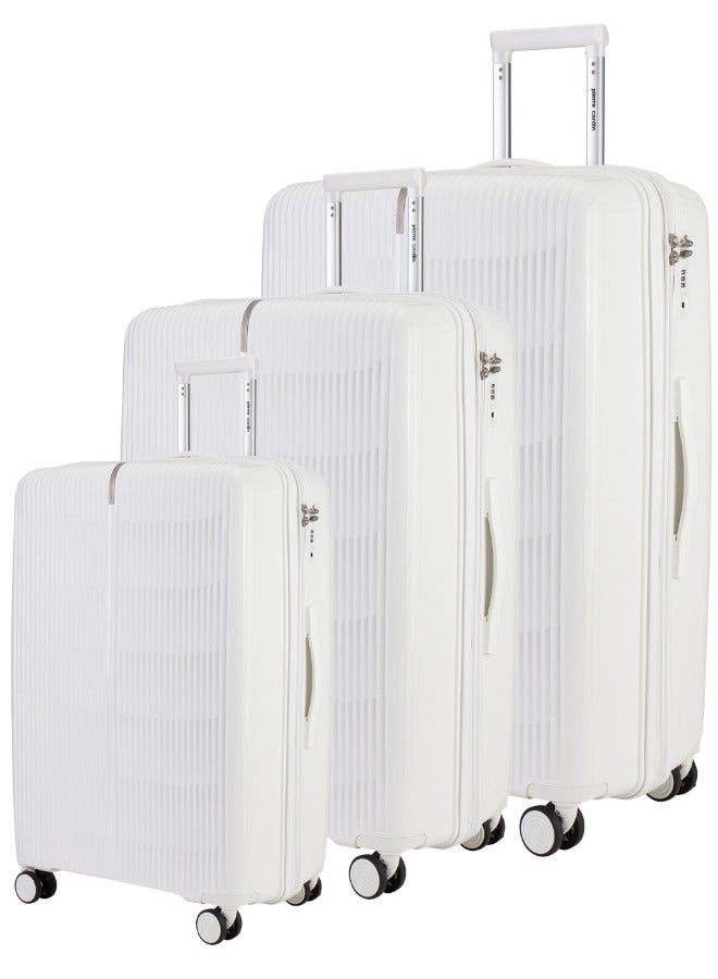 Pierre Cardin Unbreakable Luggage Set of 3, Expandable and Anti Theft Double Zipper Suitcase