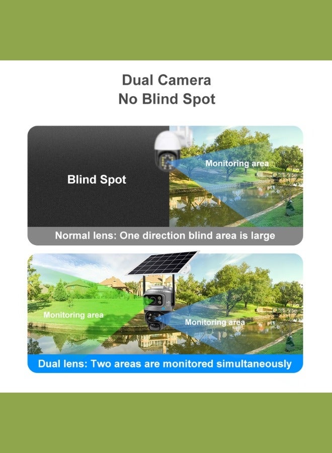 4G Sim Card Solar Camera PTZ 360°View Solar Powered Outdoor Security Camera.