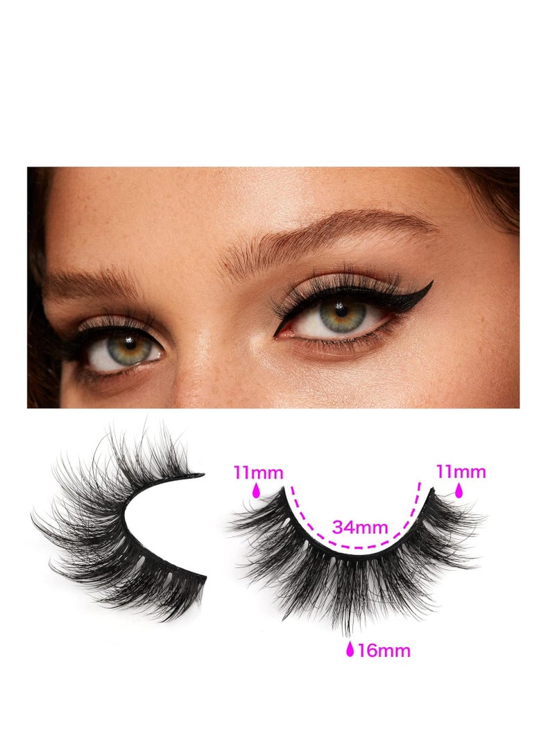 14 Pairs Wispy Mink Lashes Fluffy Eye Lashes Natural Look 5D Volume 16mm Fake Eyelashes Pack by TNFVLONEINS