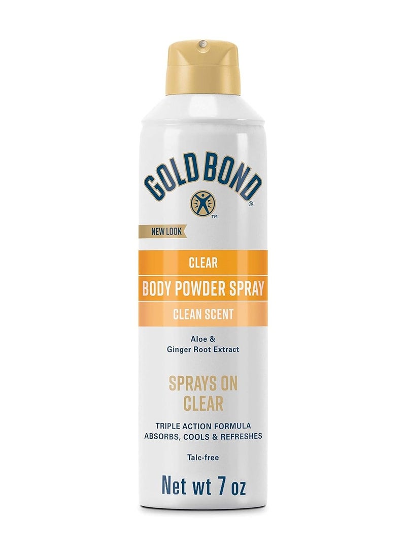 Gold Bond No Mess Clear Invisible Body Powder Spray, 7 oz., Absorbs Odor-Causing Sweat