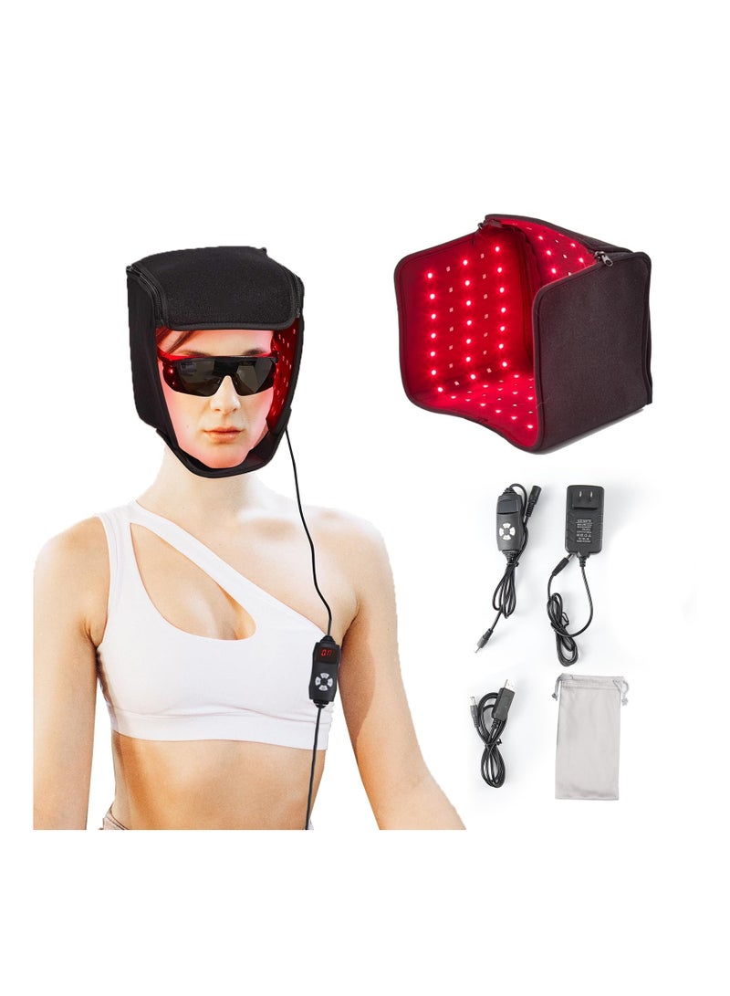 Red Light Therapy Hat for Hair Regrow Brain Relax Cap Body Pain Relief, Infrared Light Hat Near IR Therapy Hat Healing Light Hat with 155 LEDs Migraine Relief Device,Treat Thinning Hair