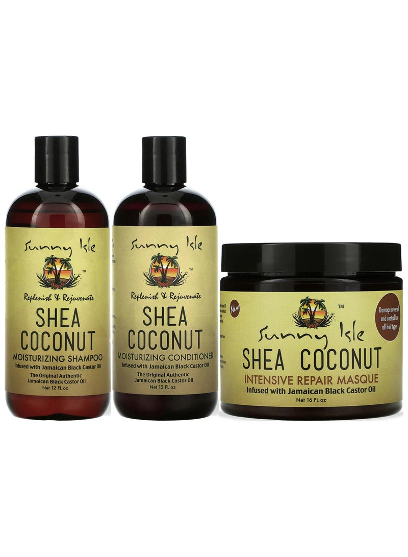 Shea Coconut Moisturizing Shampoo Conditioner And Intensive Repair Masque Set