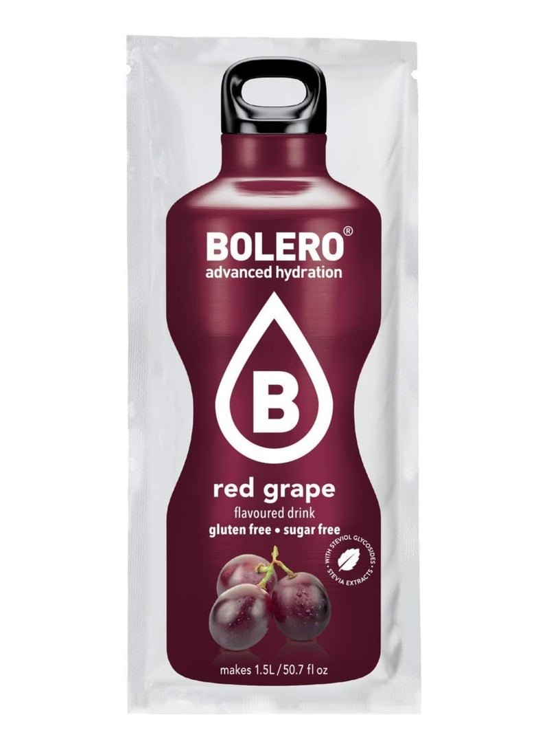 BOLERO – Red Grape Flavored, Sugar Free and Low Calorie Powdered Drink Mix pack of 24