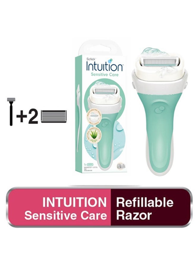 Intuition Sensitive Care Razor Handle with 2x 4 Blade Refill for Women