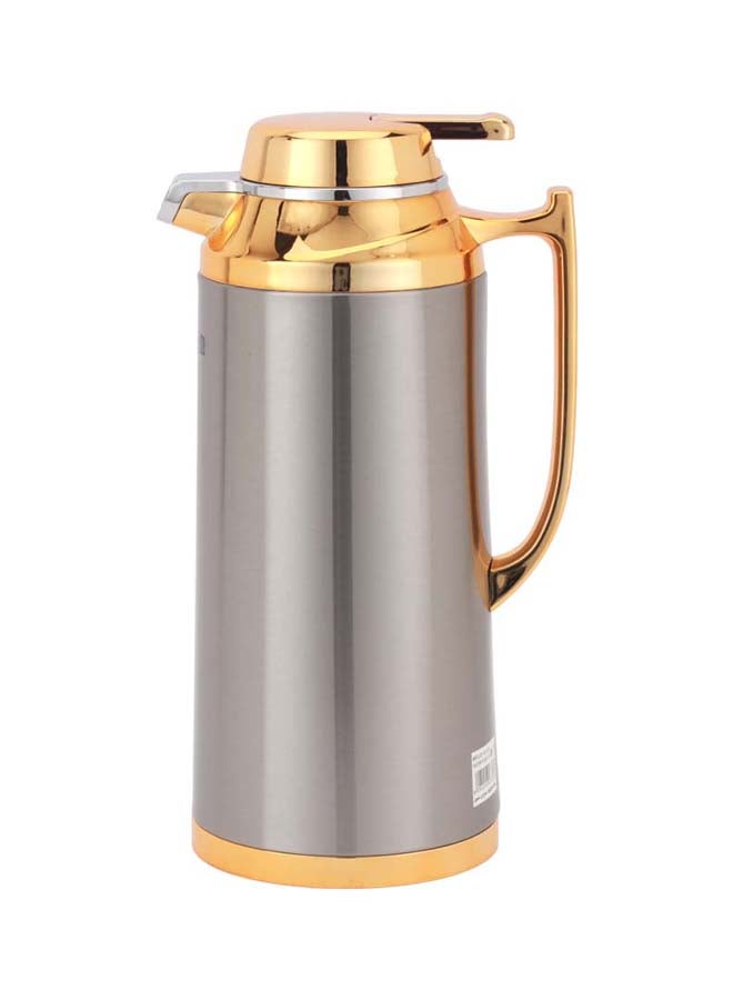 Royalford 1.9 L (64.0 oz) Vacuum Flask- RF12125| With Pink Glass Inner and Stainless Steel Outer Body| Keeps Your Drinks Hot or Cold, Asbestos-Free and Hygienic| Leak-Proof and Portable Design Multicolor 1.9 L (64.0Liters