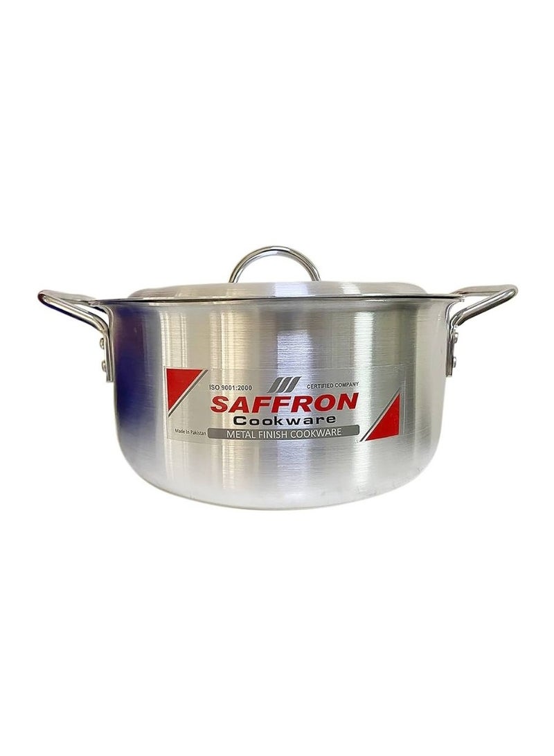 Sonex Saffron Cooking Pot, Cookware, Stainless Steel Handle For Firm Grip, Light Weight And High Quality Metal Finish, Durable Long Lasting Construction, PFOA Free, Metal Finish, Silver