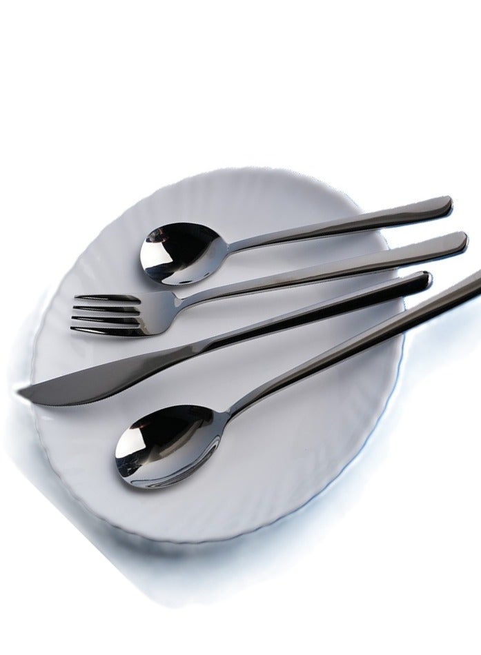 Dazzle Dine in Silver Cutlery Set, Elegant Stainless Steel, 18/10 Grade Kitchen Utensils Set, Tableware Set for Home, Restaurants and More