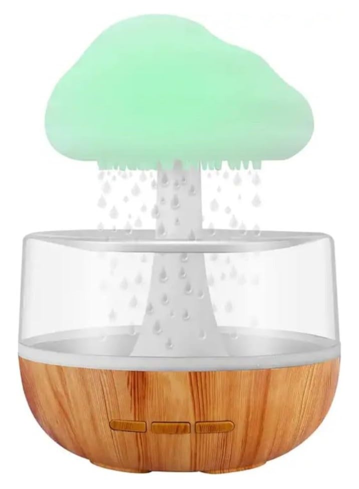 Raining Cloud Night Light Aromatherapy Essential Oil Diffuser Micro Humidifier Desk Fountain Bedside Sleeping Relaxing Mood Water Drop Sound White